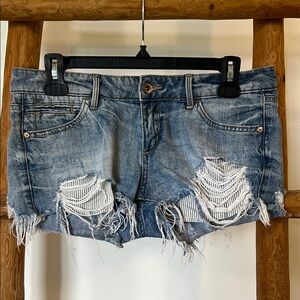 Distressed Denim Shorts
